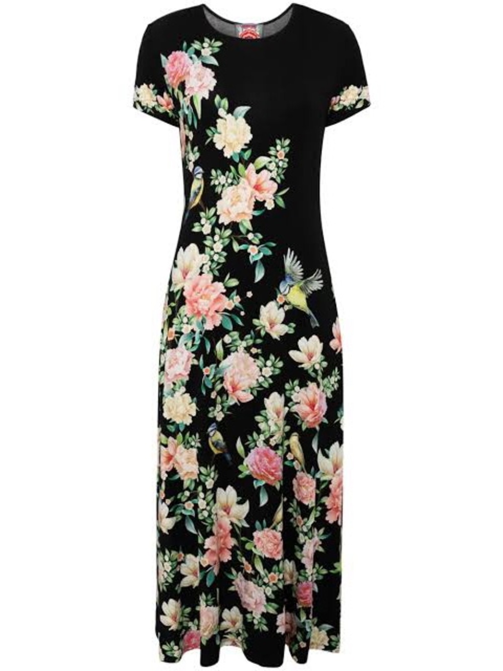 Johnny Was Janie Favorite Dress Birdie Floral Bluebird Black Size M